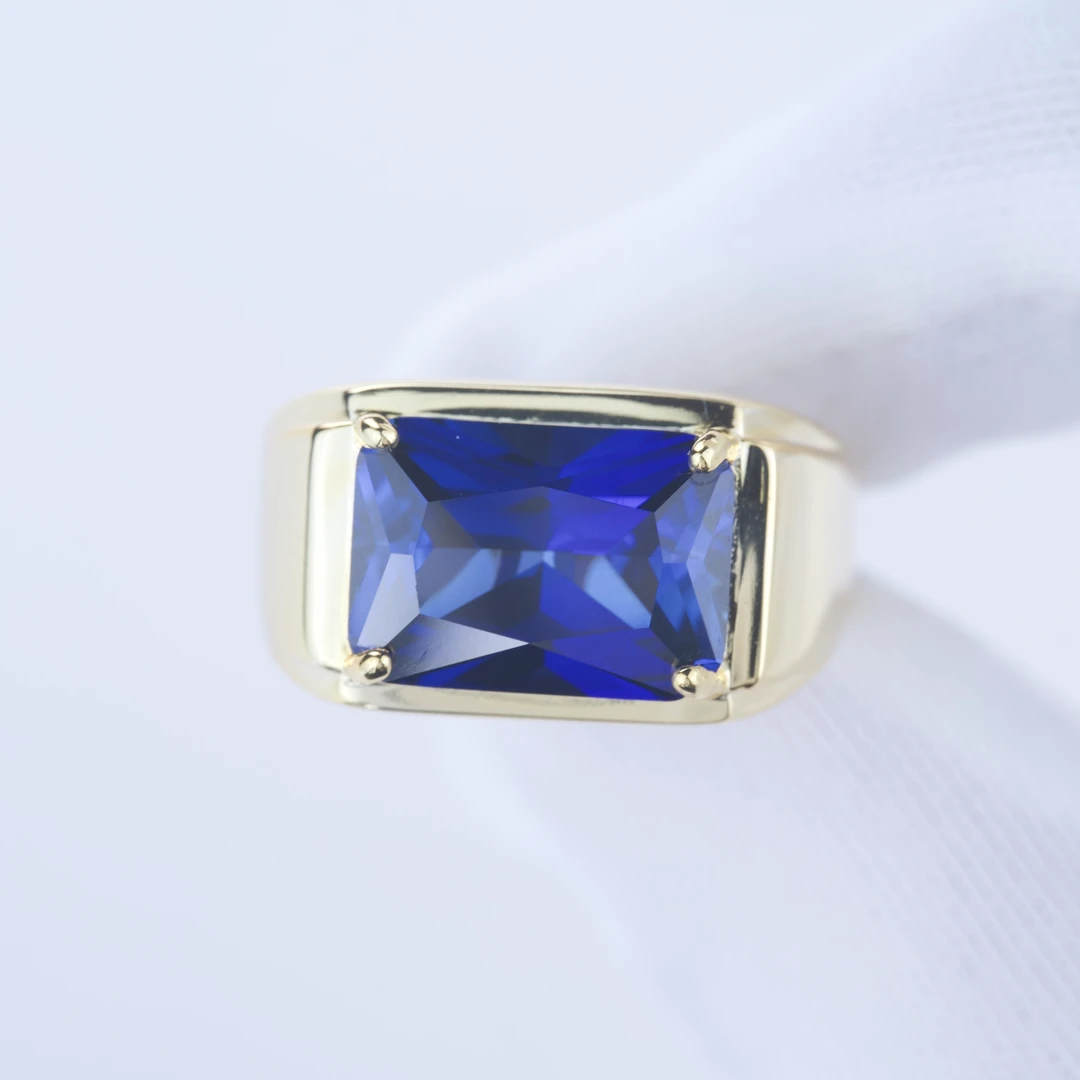 斯里兰卡皇家蓝宝石马鞍简约经典大气高级定制男戒【C08】