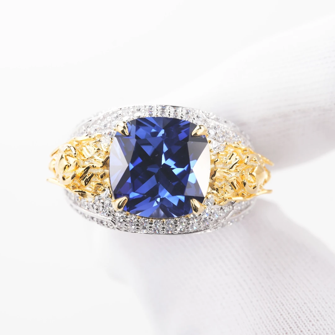 【飞龙在天】皇家蓝宝石龙头重工设计款高级定制男士戒指【JZ-C26】