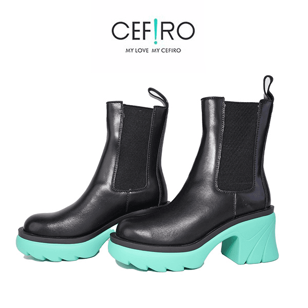 【CEFIRO · CiCi】新款女鞋长靴 AFF3A00881 黑绿