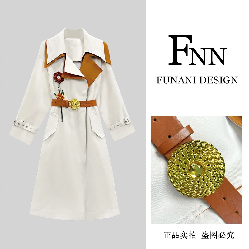 芙娜妮秋季风衣中长款复古宽松时尚小个子外套气质高级感F2431187