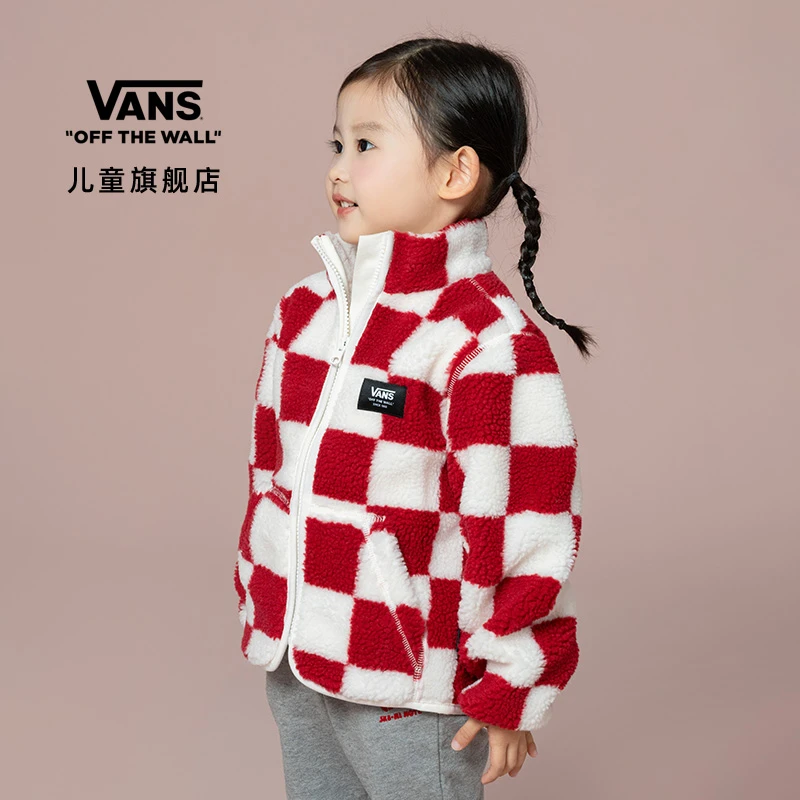 Vans冬季范斯童装官方小童&大童夹克外套棋盘格经典复古拜年服