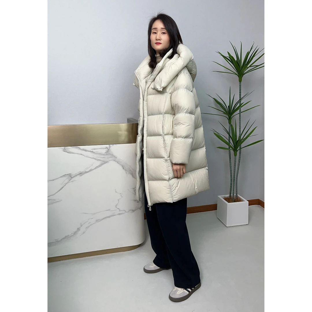 2024高定泡芙系列鹅绒服女款短款时尚女士连帽中长款保暖运动休闲