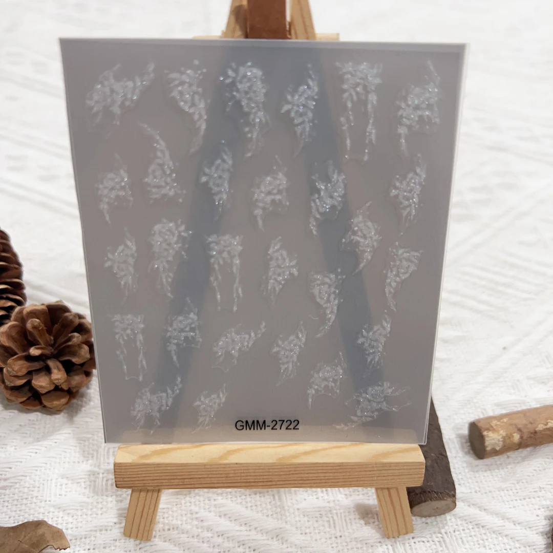 新工艺素材流光粉系列高级极光粉贴纸爆款百搭花花贴纸