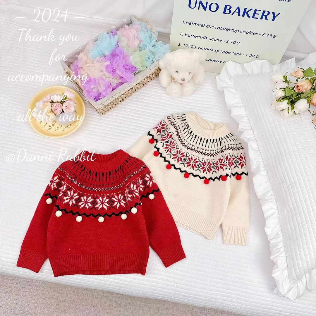 *复古提花+慵懒软糯*冬季百搭儿童毛衣 D-X110