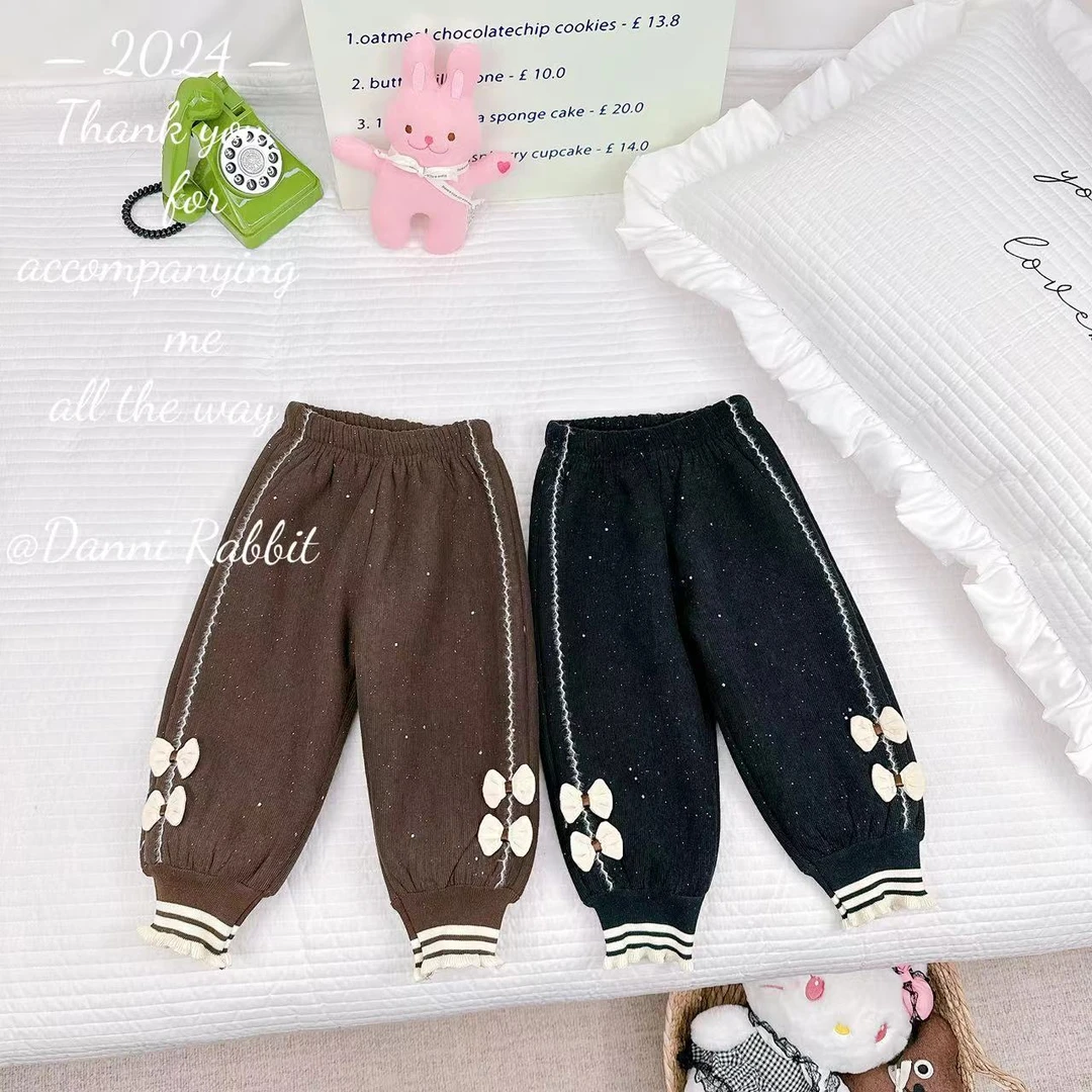 *亮晶晶+奥驼绒*冬季加绒儿童束脚裤  D-Q32