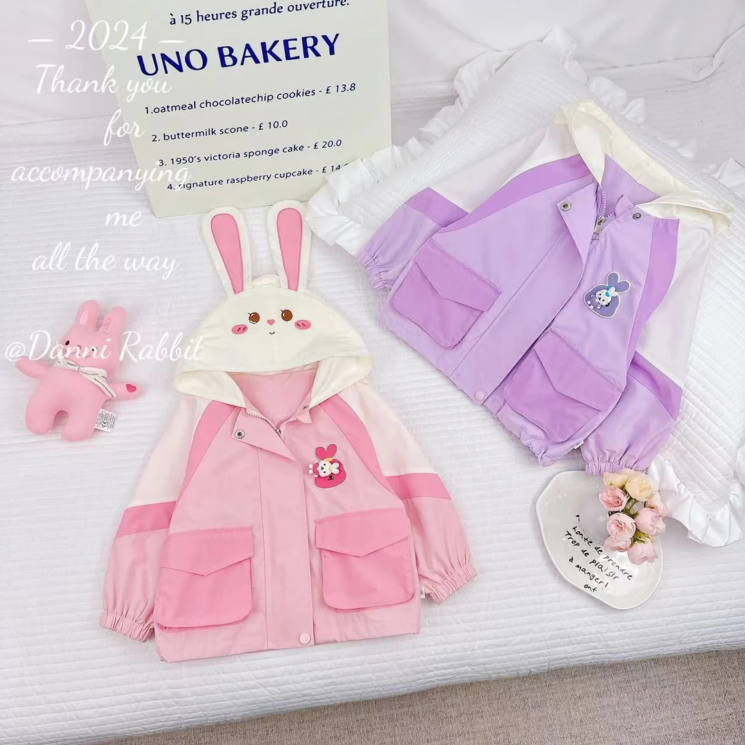 2024春秋款新品甜美兔子连帽儿童外套 D-W27