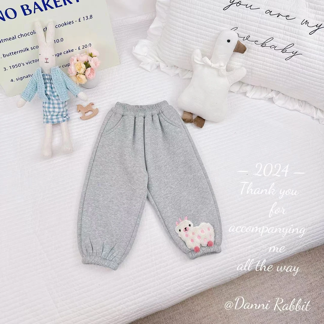 冬款新款女童韩版可爱羊驼加绒加厚休闲裤   D-FE367