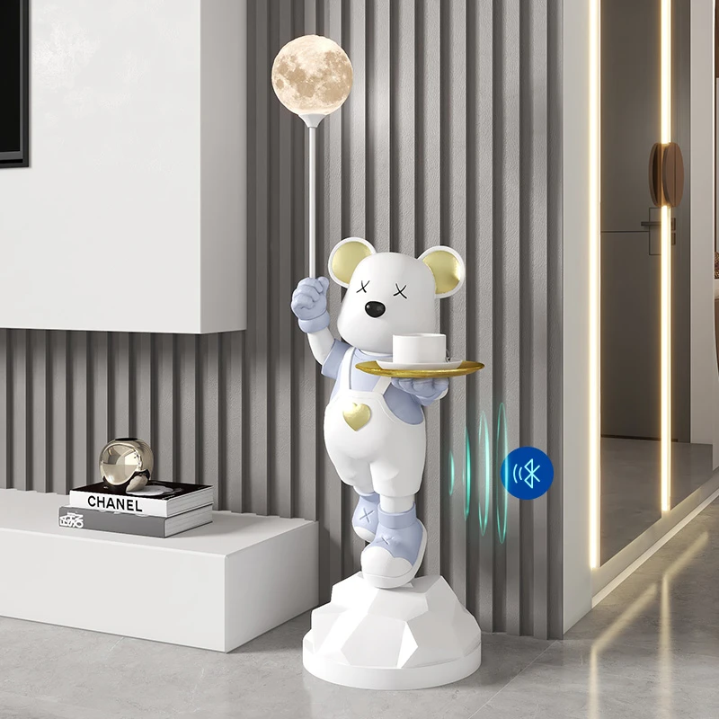 轻奢网红暴力熊客厅大型落地摆件电视柜沙发旁边软装饰品乔迁礼物