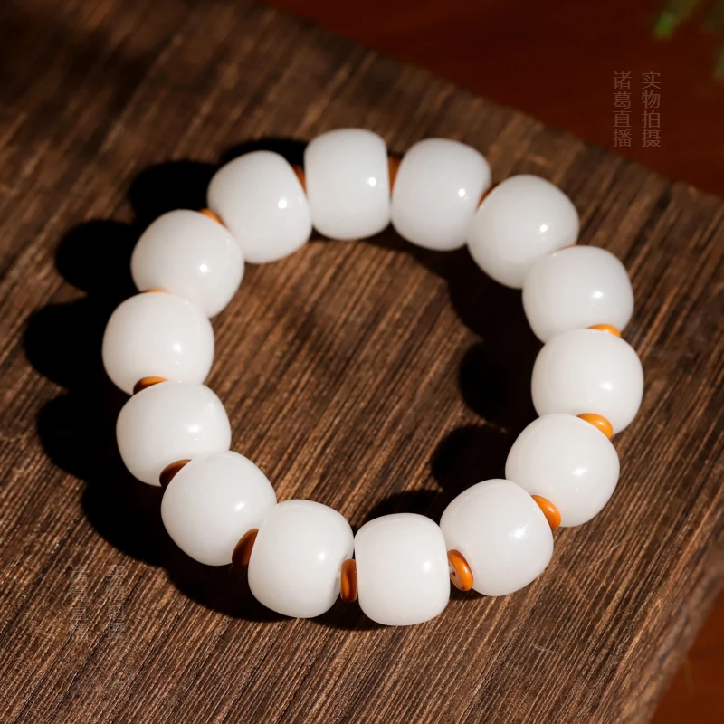 新疆天然玉石手串基地发货 一物一证金丝玉男女款式 配证书玉手串