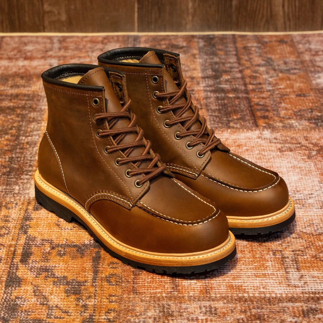 1907固特异高帮工装时尚英伦风男士高帮真皮工装鞋固特异男靴