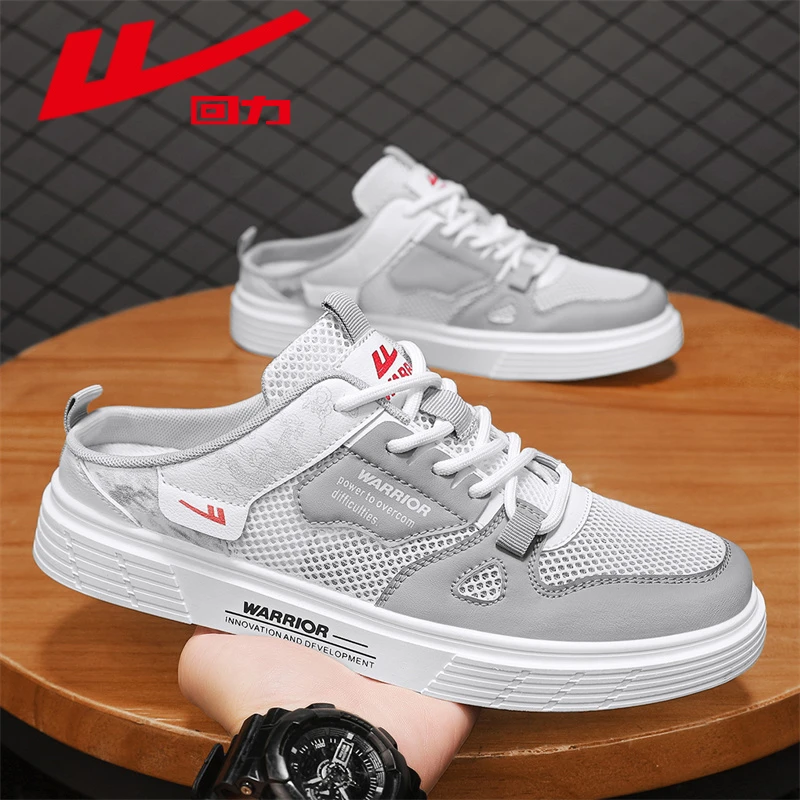 回力男鞋夏季透气潮流百搭一脚蹬网面包头拖男士网红爆款休闲潮鞋