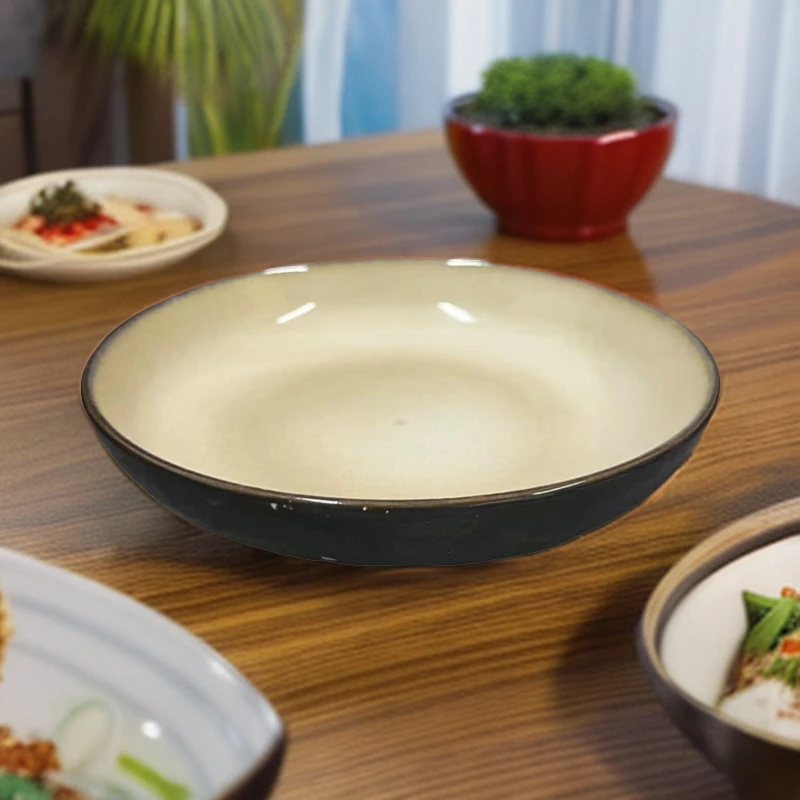 辣2424 陶瓷釉下彩 琥铂色七英寸 菜盘 家用 微瑕满20包邮复古