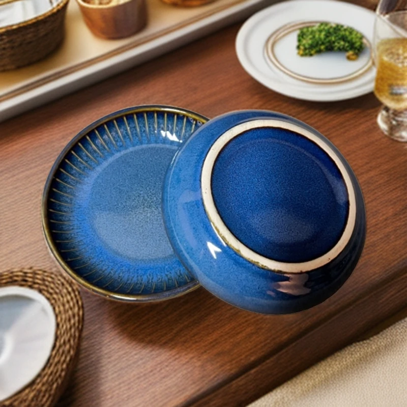 拍一发二辣510窑变复古调味碟酱料小蝶沾水碟家用创意陶瓷手工