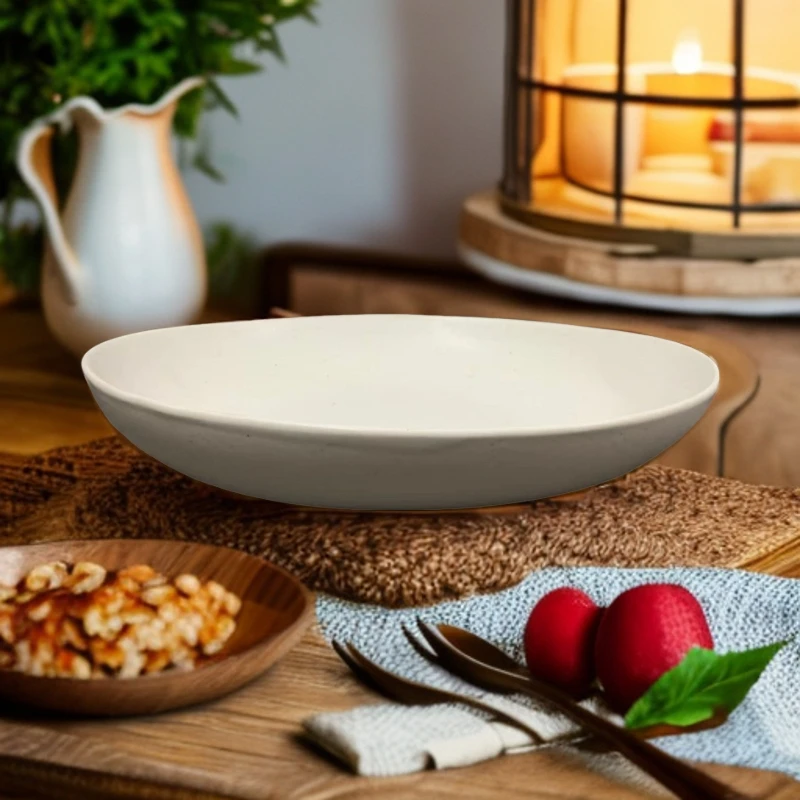 辣1110 窑变白芝麻釉十二英寸不规则大碗 汤碗菜碗微瑕创意家用