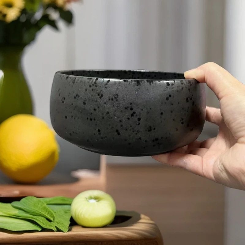 辣803   陶瓷釉下彩窑变黑色啵啵碗 六英寸 微瑕 大碗个性家用