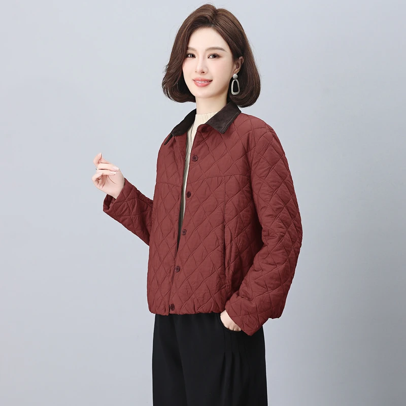 【杭州正版】秋冬加厚棉衣外套女小翻领矮个子时尚保暖棉衣洋气棉服
