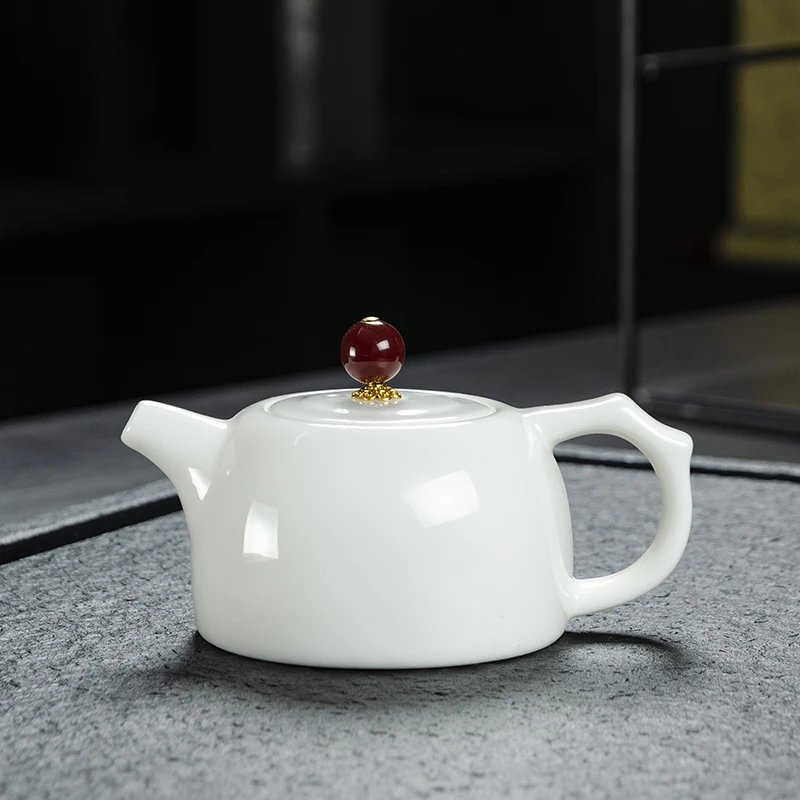 德化白瓷羊脂玉瓷茶壶单壶手工西施泡茶壶陶瓷功夫茶具家用茶杯盏