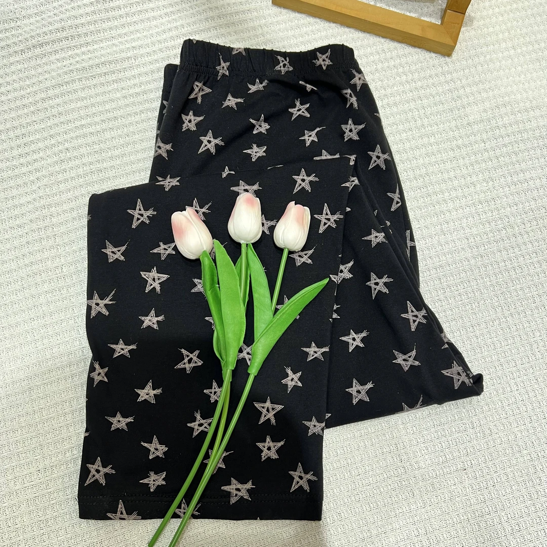 【三个梨】女士星星家居裤