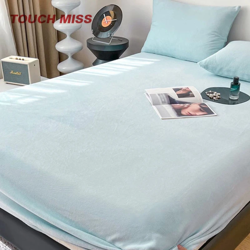 TOUCH MISS/塔驰密司珊瑚绒床笠单件加绒冬床罩套防滑床单三件套