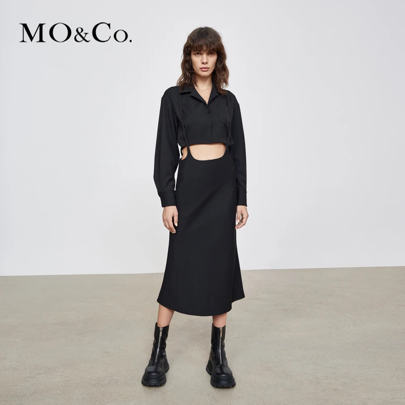 MOCO秋季短款西装背带连衣裙套装MBB3DRS023