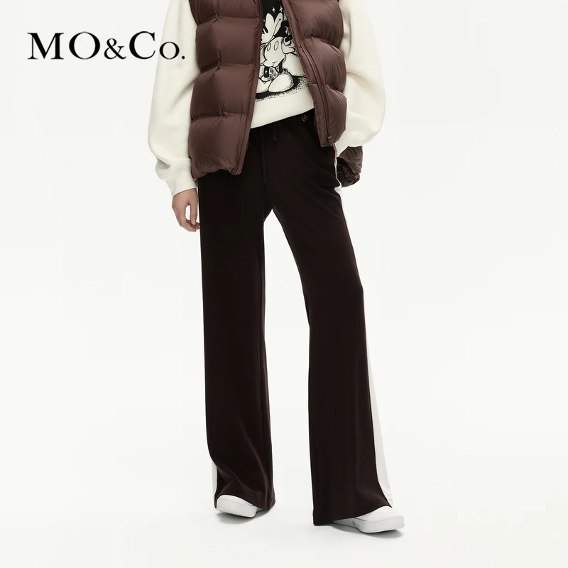 MOCO冬磨毛德绒松紧高腰运动裤长裤休闲裤MBC4PAT016