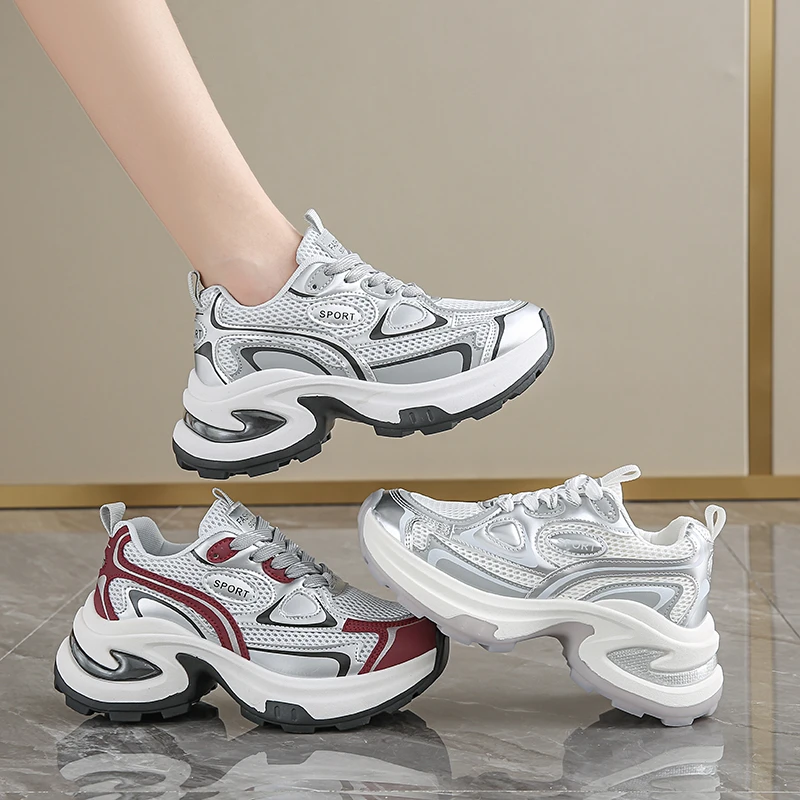 2024秋冬新款老爹鞋女ins时尚潮百搭厚底增高舒适耐磨休闲运动鞋