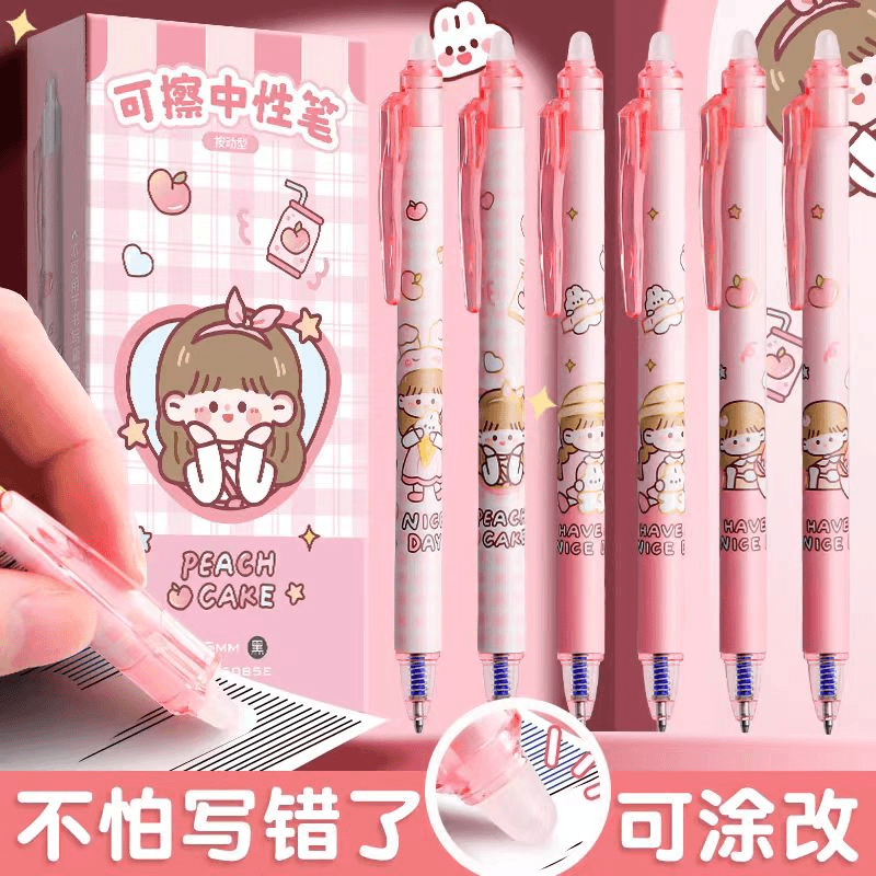 KBX-6085A 卡通 按动可擦中性笔12支/盒 一盒