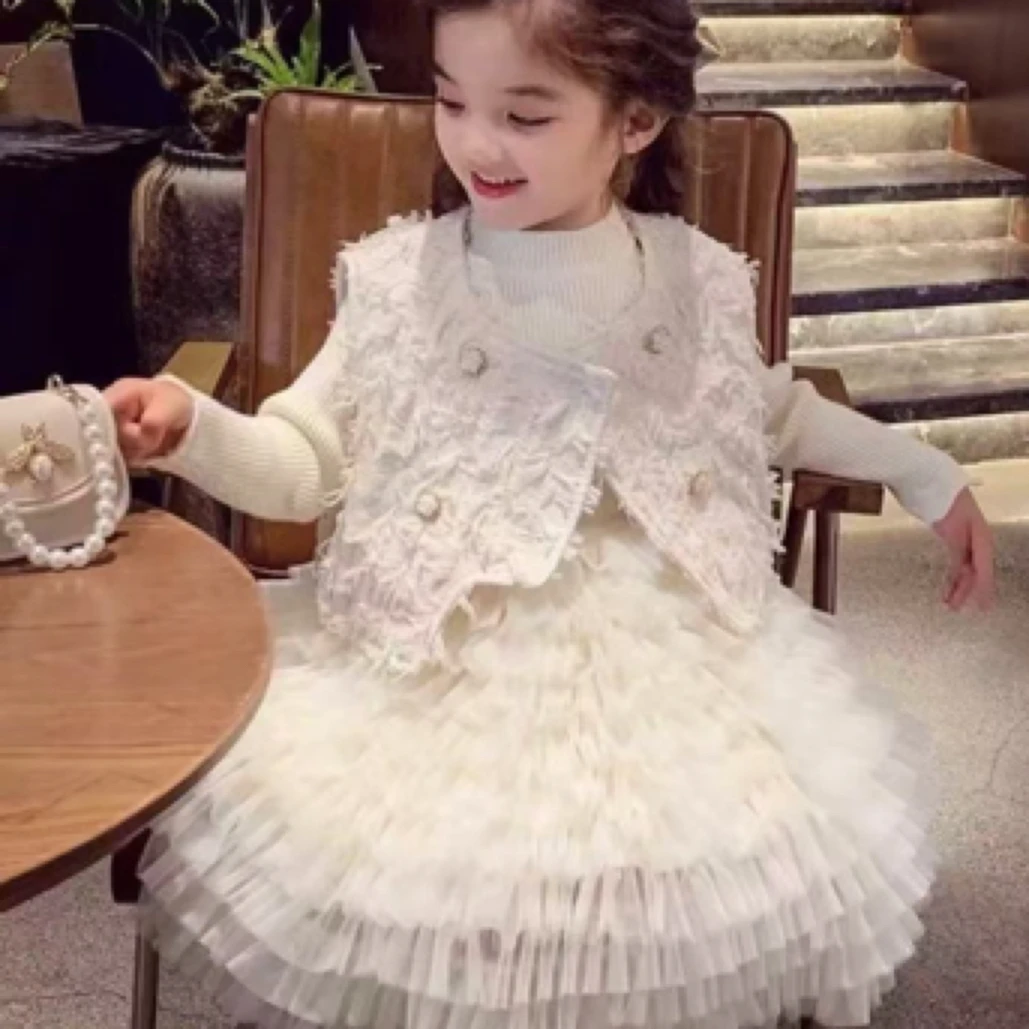 穗岁家 【甜兮】白色两件套套裙 仙仙的蓬蓬的