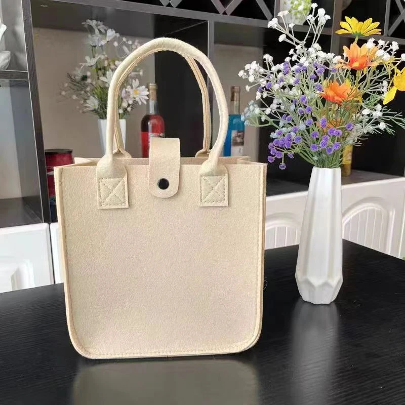 托特包百搭时尚纯色毛毡包网红单肩手提包包小众简约