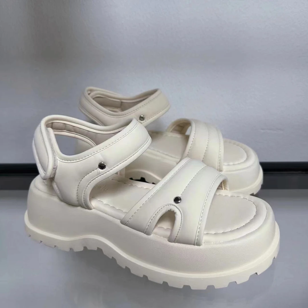 运动凉鞋女厚底2024年夏季新款超火百搭小个子罗马高跟松糕鞋女款