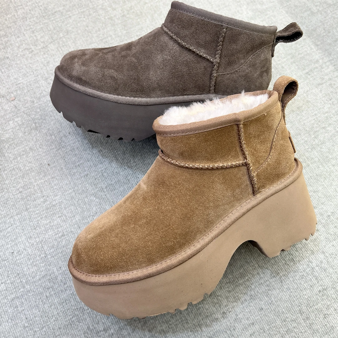 特价7CM厚底人鱼短靴1158311低筒高跟增高雪地靴女冬