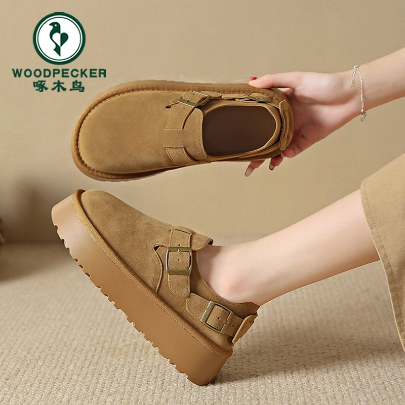 啄木鸟复古网红勃肯鞋女厚底2024新款秋季爆款一脚蹬全包百搭单鞋