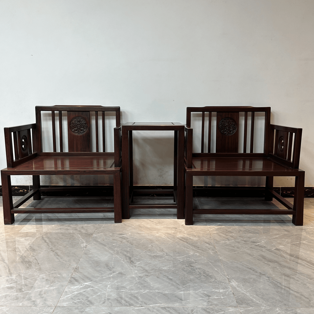 酸枝木新中式简约沙发单人三件套客厅书房阳台专用榫卯结构桌椅