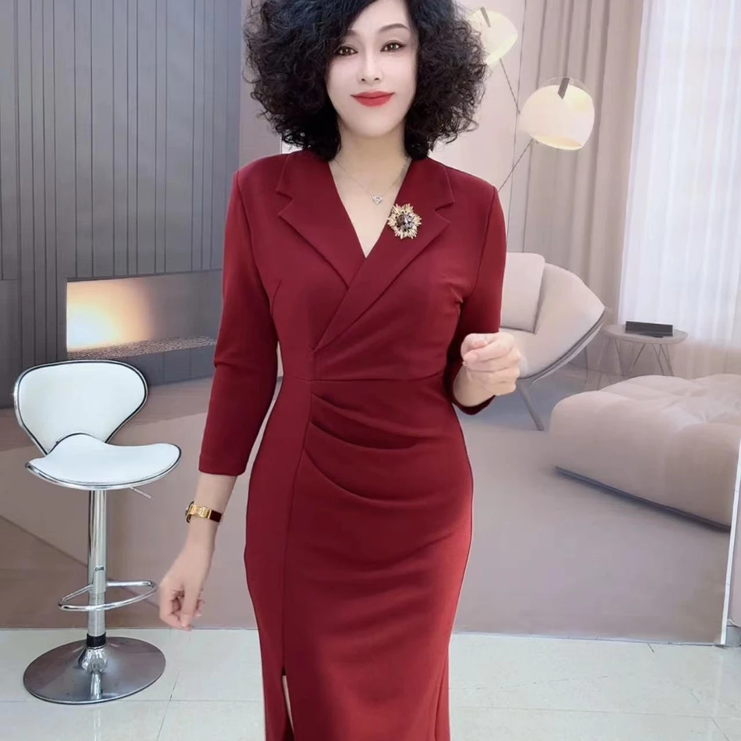 时尚减龄连衣裙(9307-1)显瘦气质长袖名媛