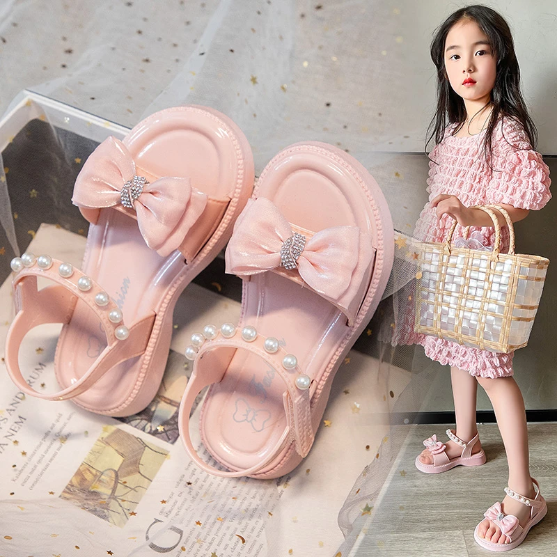 女童凉鞋夏季软底网红时尚凉鞋韩版时尚学生大童小女孩防滑凉鞋