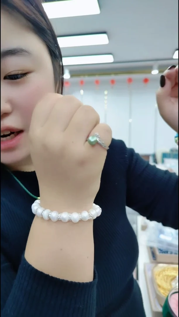 【闪购商品】淡水珍珠戒指合金11042牛油果戒指