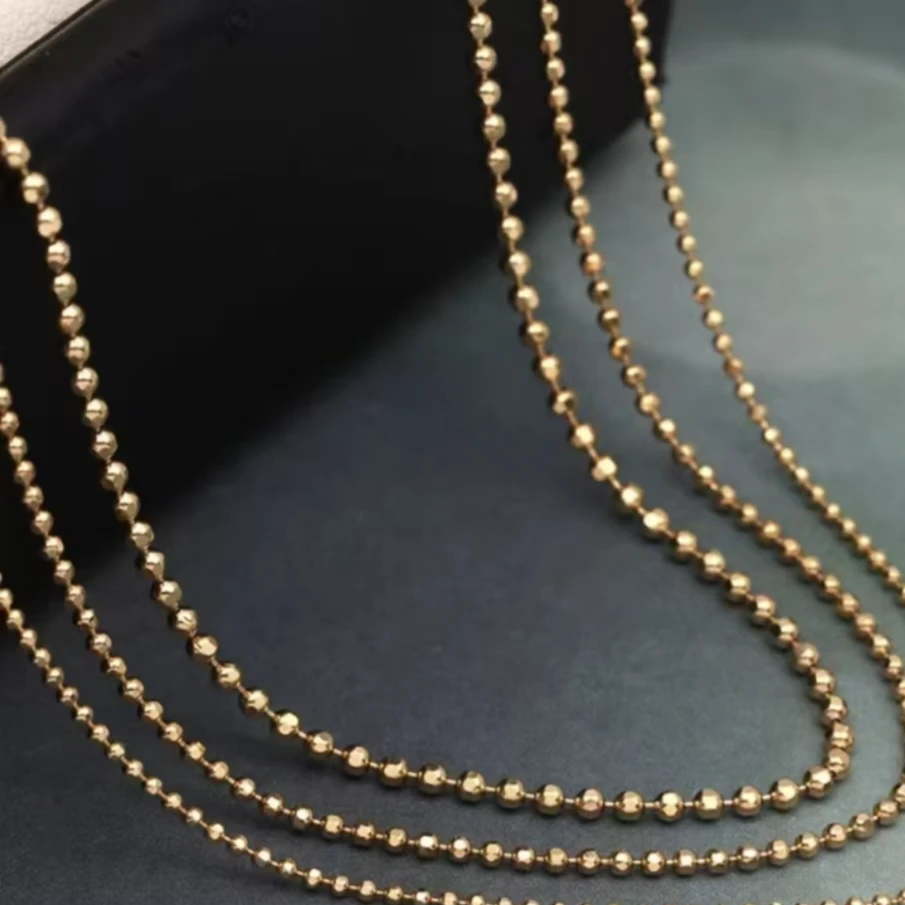 合金项链 金色豆豆链