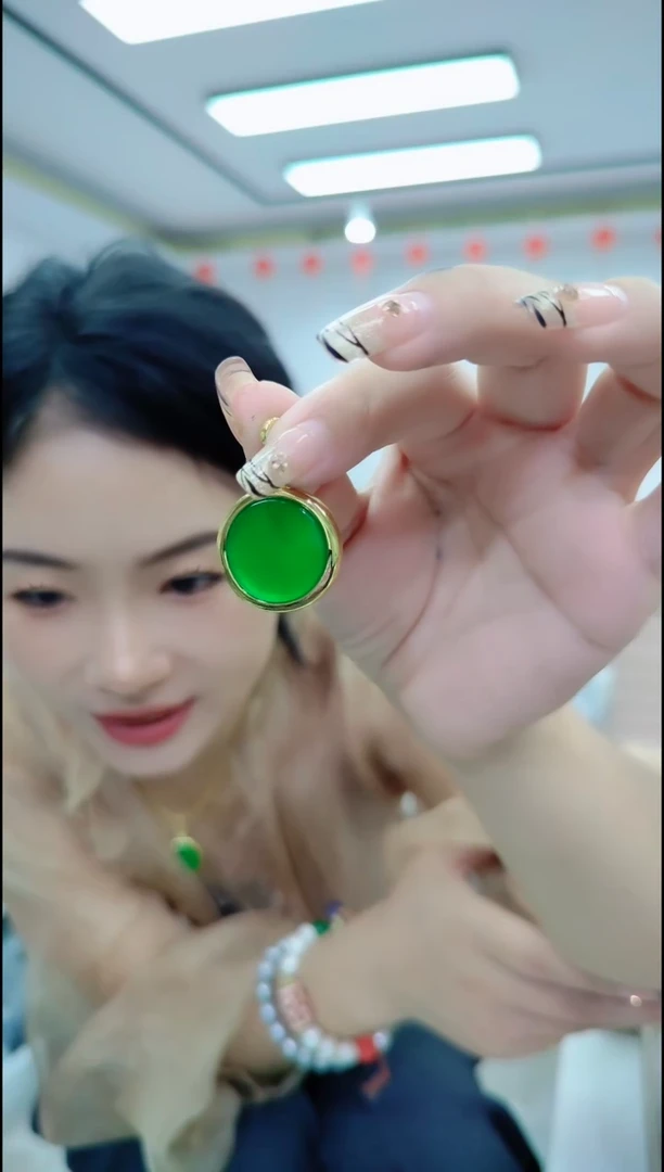 【闪购商品】玛瑙/玉髓颈饰合金18037 绿平安吊坠