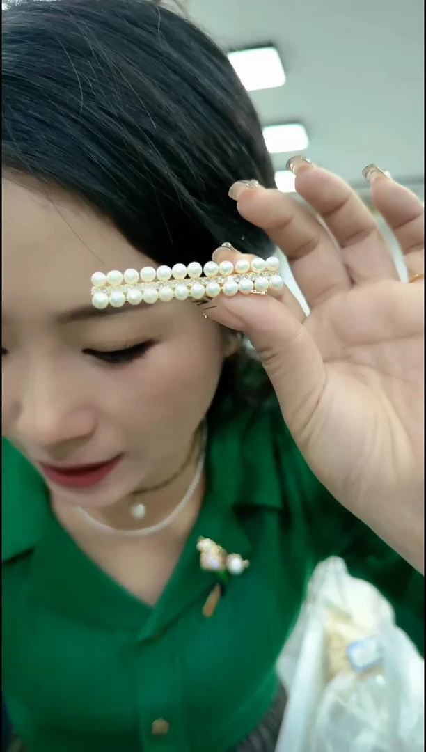 【闪购商品】淡水珍珠发饰合金22036珍珠发夹缘分发