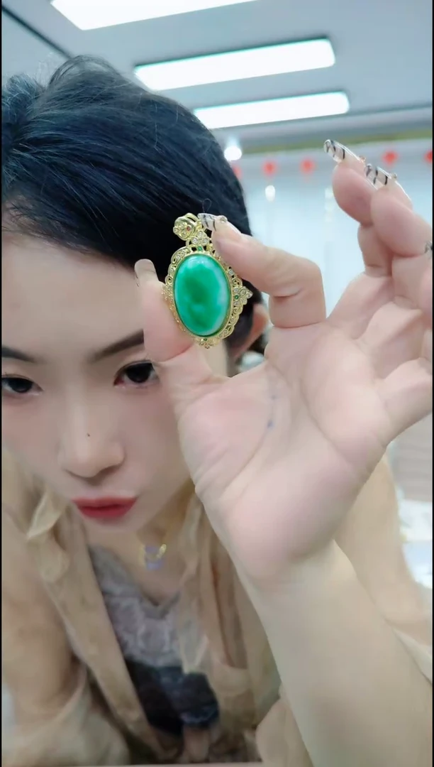 【闪购商品】玛瑙/玉髓颈饰合金18031 绿优化吊坠