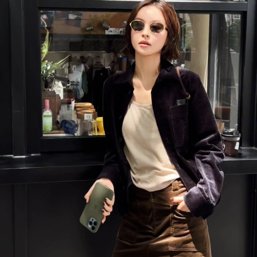 潮酷极简衬衫长袖灯芯绒【BAIBAIYE】Z24FF160