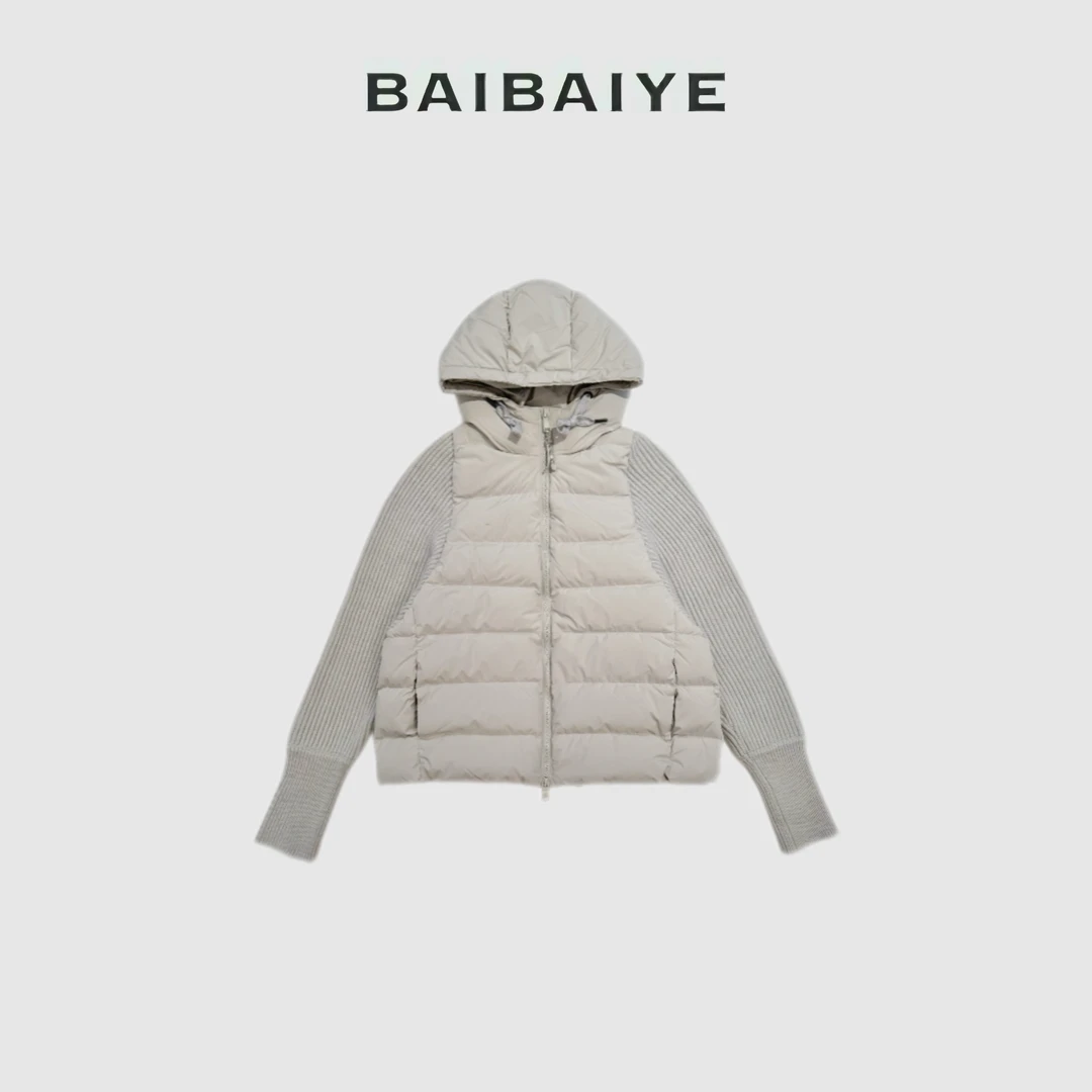 高级时髦拼接鹅绒服【BAIBAIYE】Z24FA459