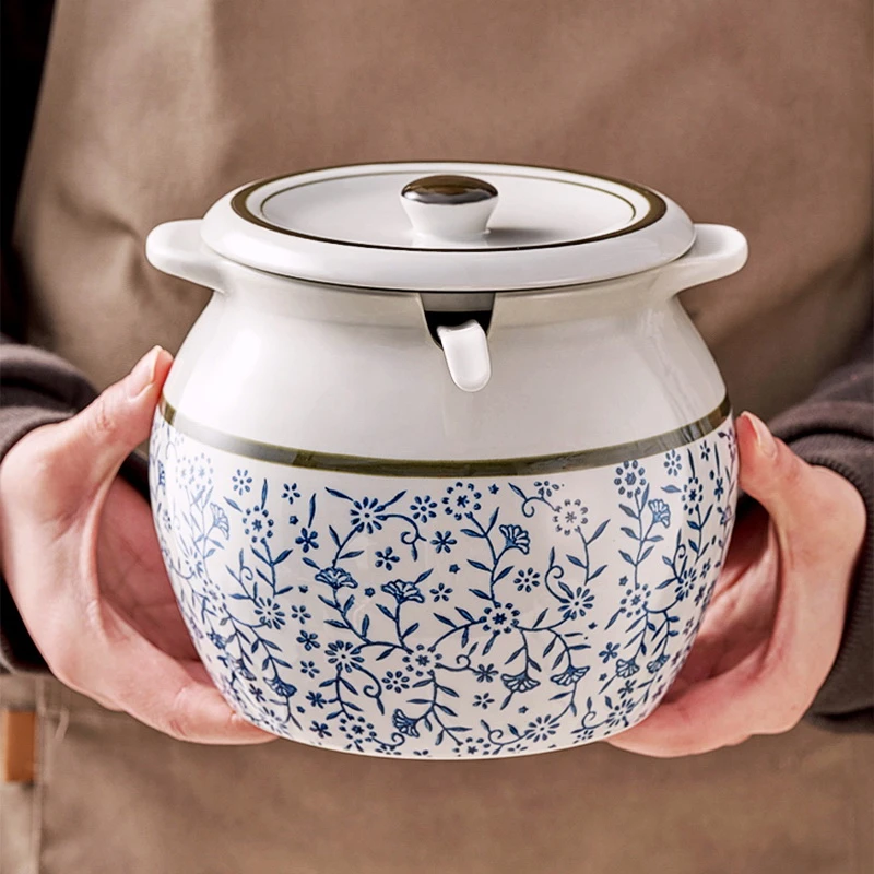 大容量陶瓷猪油罐耐高温中式油泼辣子调料盐罐厨房荤油辣椒罐家用