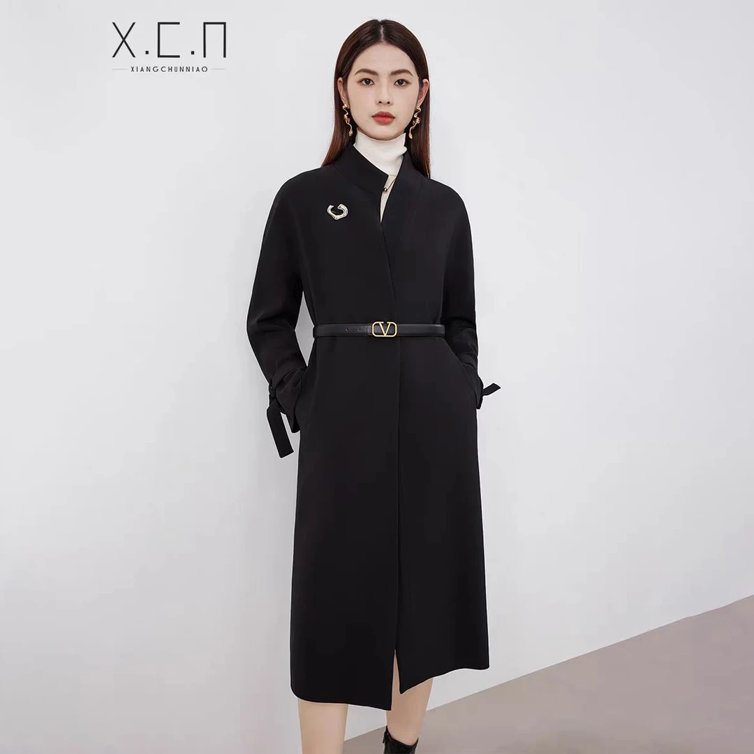 祥春鸟【冬日初雪】双十二冬季新款时尚气质通勤职业大衣-24W2213