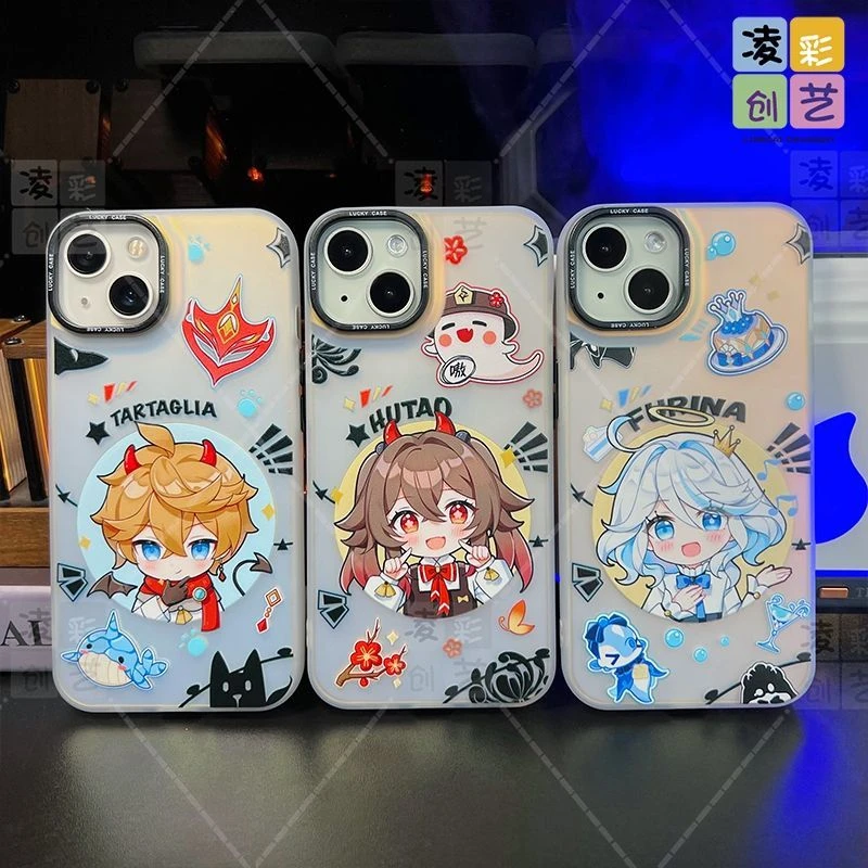 Q版原神适用于苹果15promax手机壳iPhone14潮13卡通12炫彩11合集