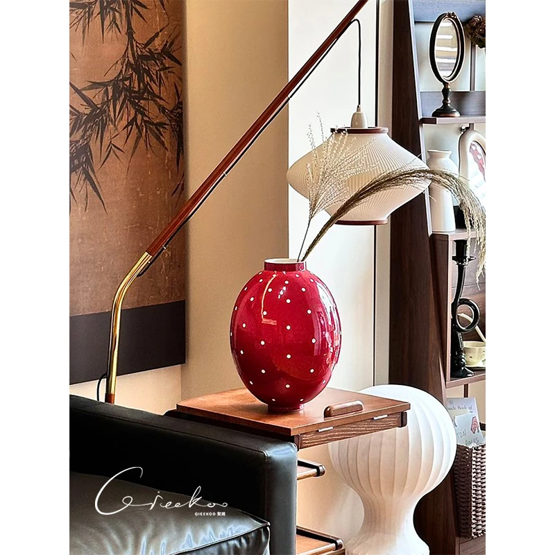 契阔家居 Clery草莓宝石釉景德镇全手工陶瓷花瓶花器客厅玄关摆件