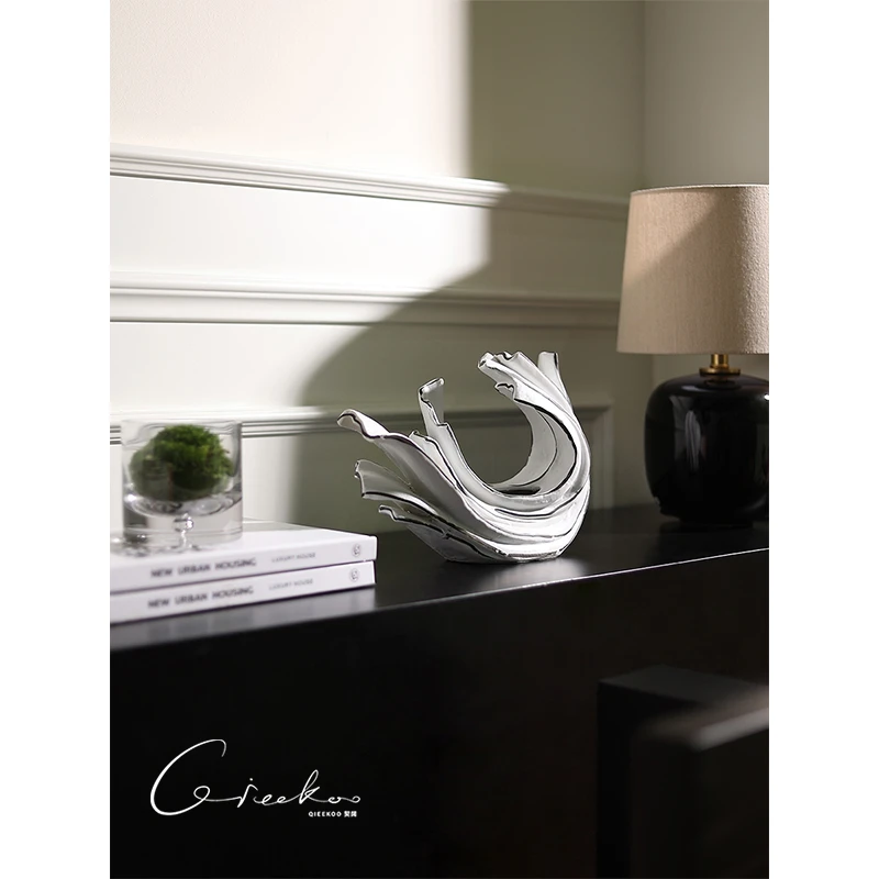 契阔家居 Surge“逐月之浪”抽象艺术手工陶瓷花器客厅玄关摆件