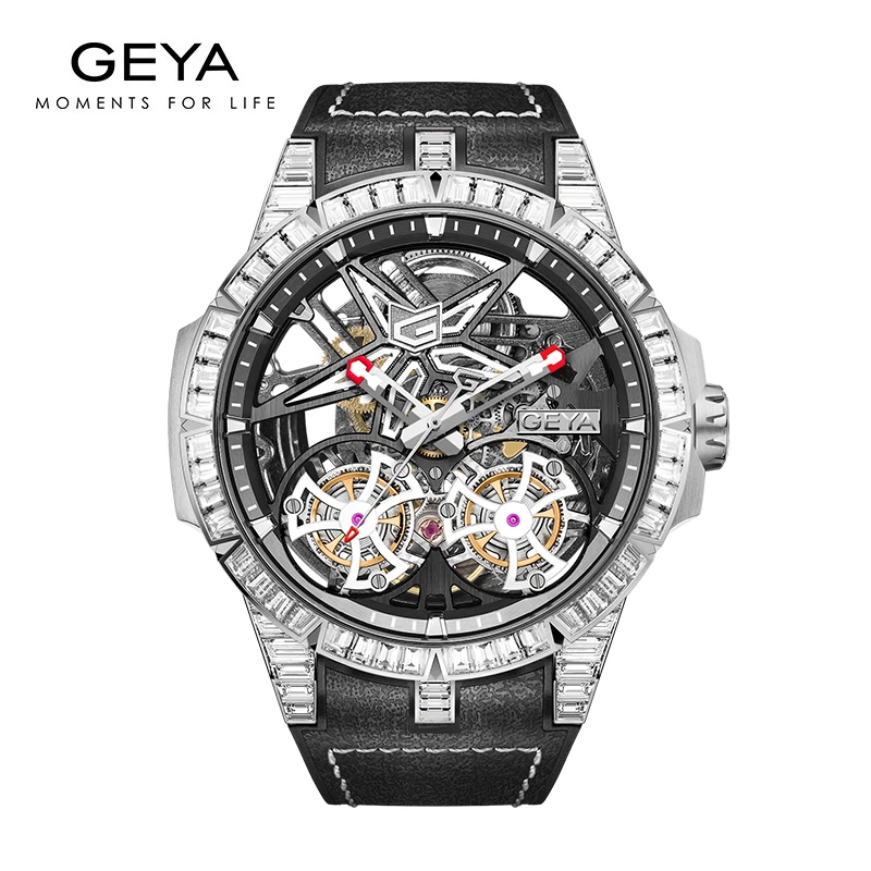 【新雨】GEYA格雅 二代双涡轮 王者系列镂空机械腕表