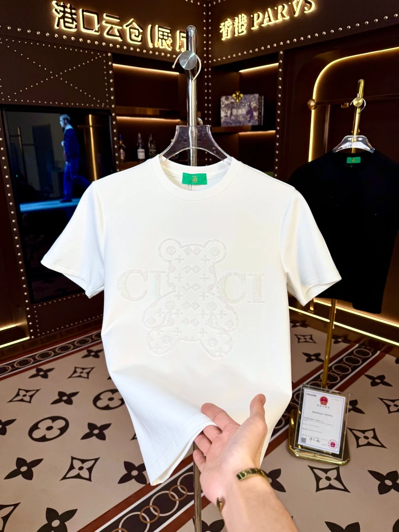 【燃冬新品】男士冬季新款亮片刺绣加厚打底T恤休闲轻奢【7913】8