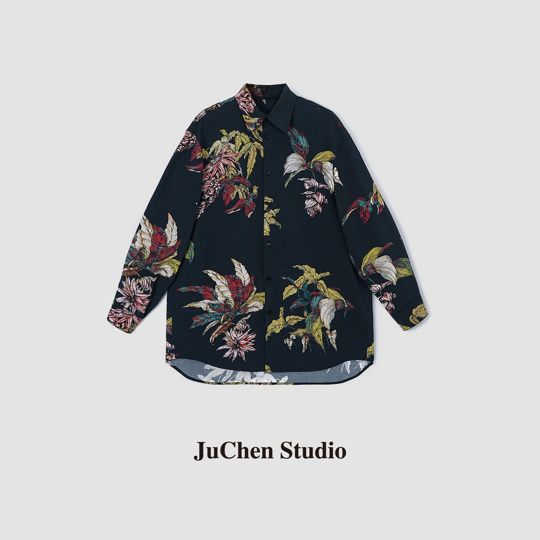 艺术家系列 花卉干丝调性为微阔长袖衬衫  FW081364